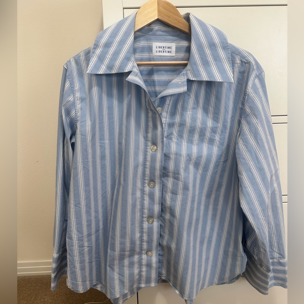 Beautiful crafted button front top made by Libertine in Portugal.